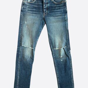 Amiri Deep Classic Slash Distressed Straight Jeans